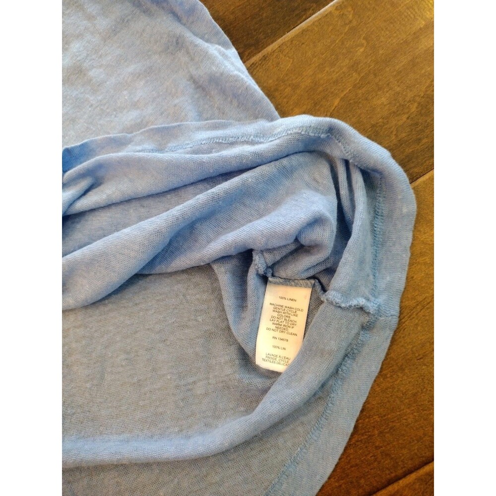 VINEYARD VINES Women's EEUC light blue short-sleeve 100% Linen top - XL - Picture 5 of 7
